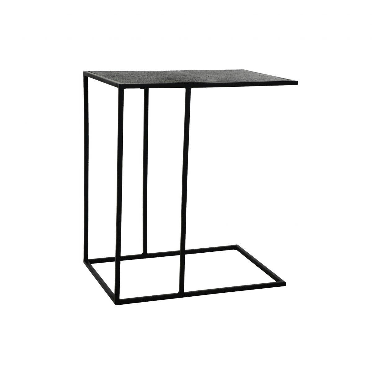 ELLEN - Table d'appoint moderne en métal noir