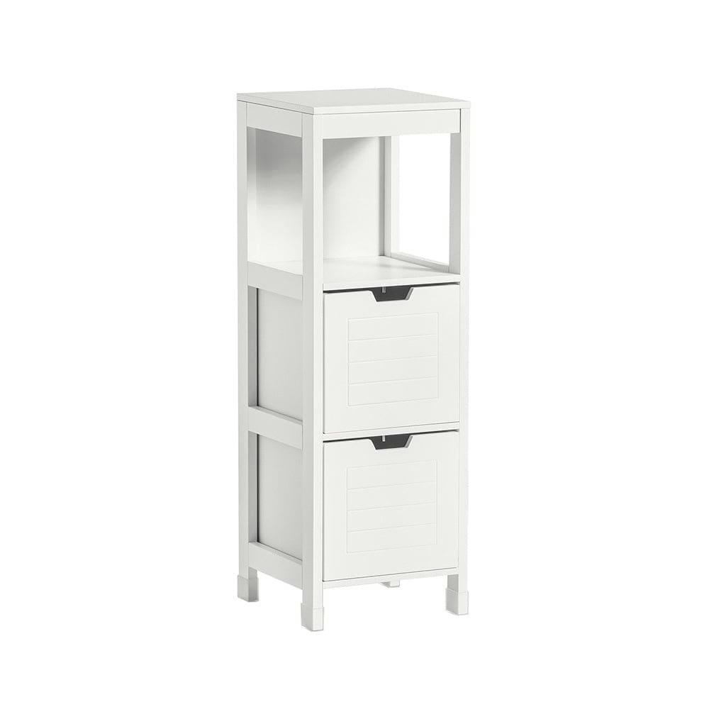 - Meuble demi-colonne effet bois blanc