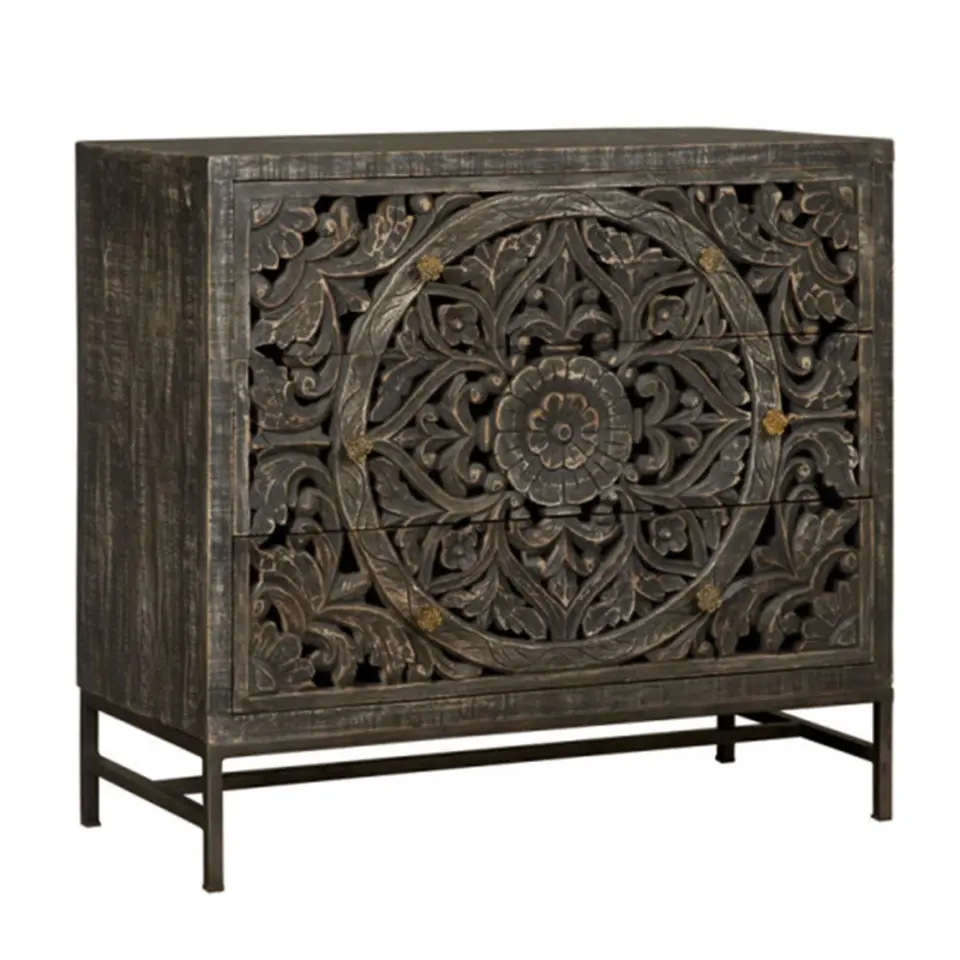 Tower living Casina ladekast 3 lades zwart - 100x96 cm