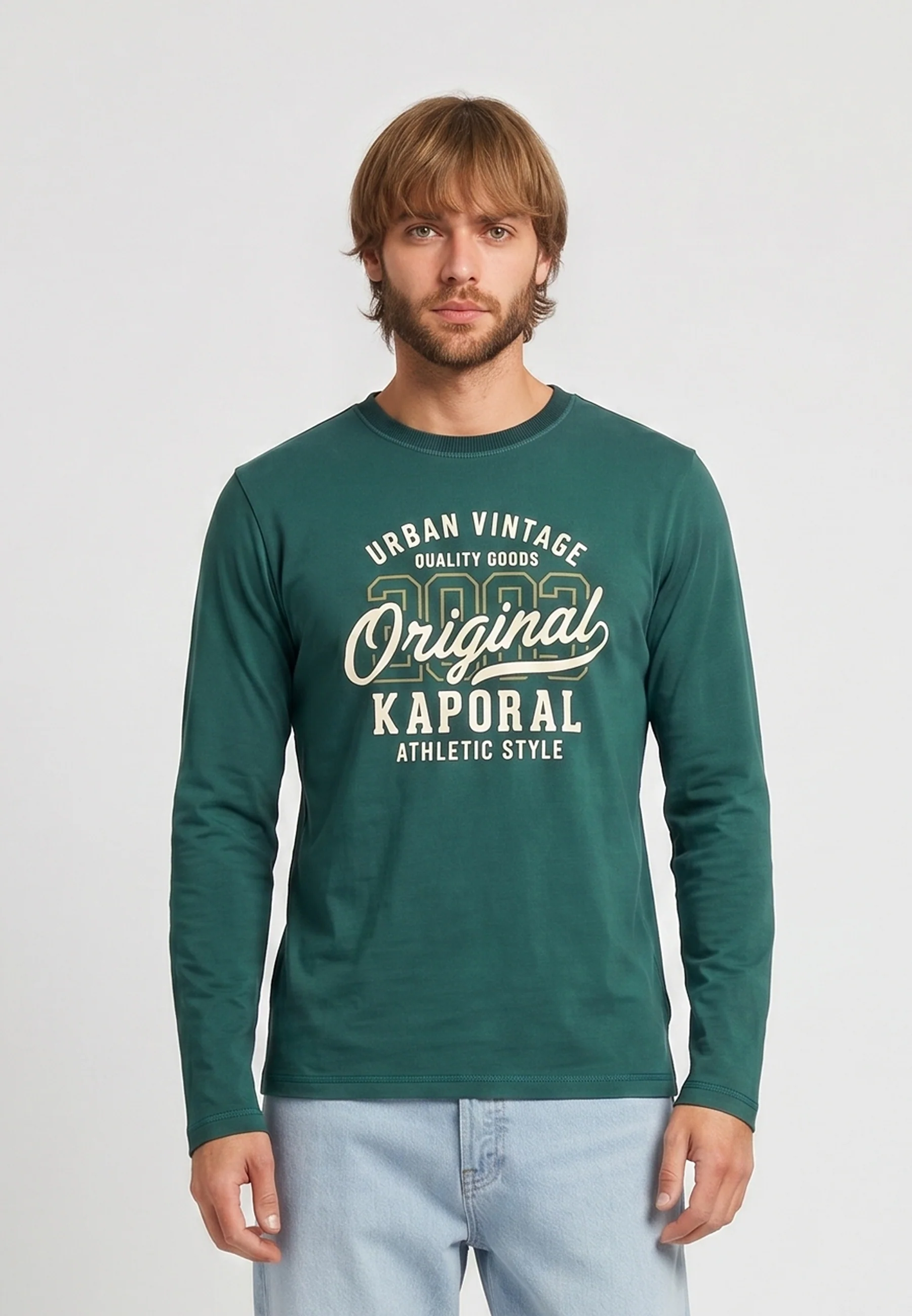 T-shirt à manches longues vert en coton KUOPIO