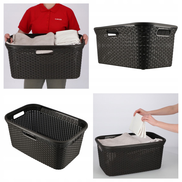 Curver Kosz Na Pranie Bieliznę 60 45L Rattan Brąz