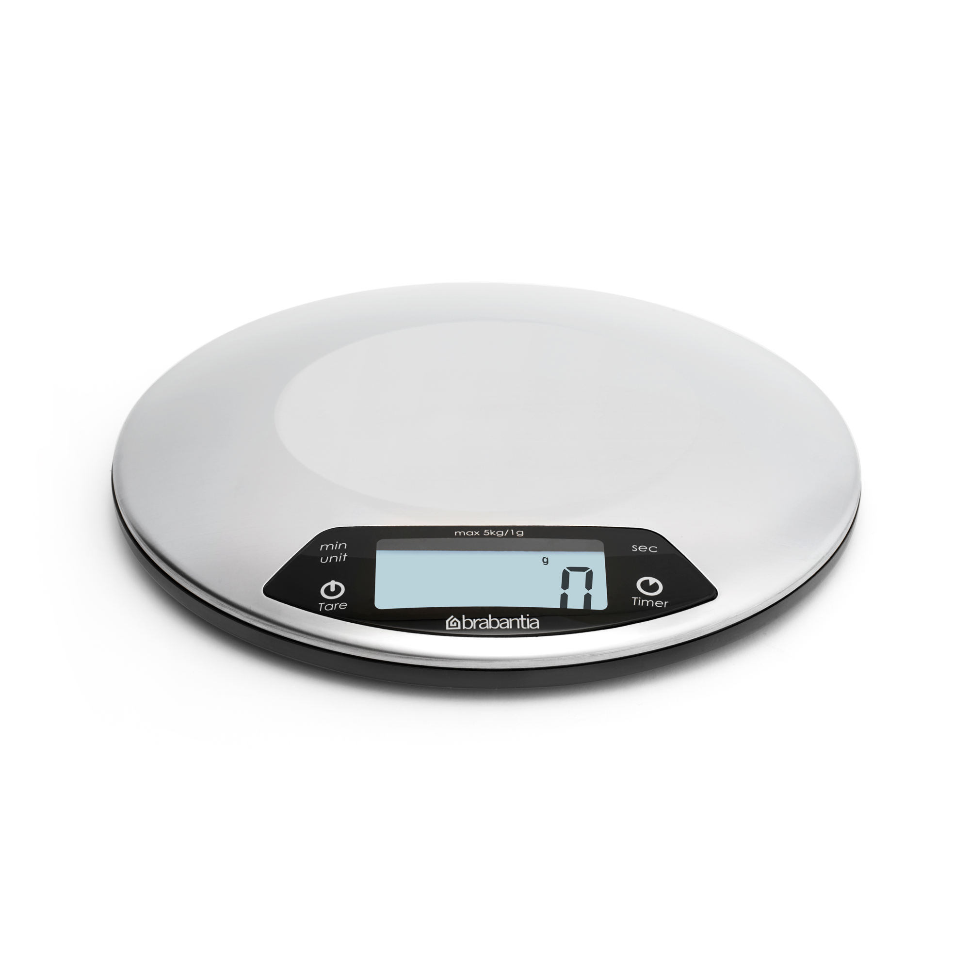 Brabantia Profile Digitale keukenweegschaal rond, met kookwekker - Matt Steel
