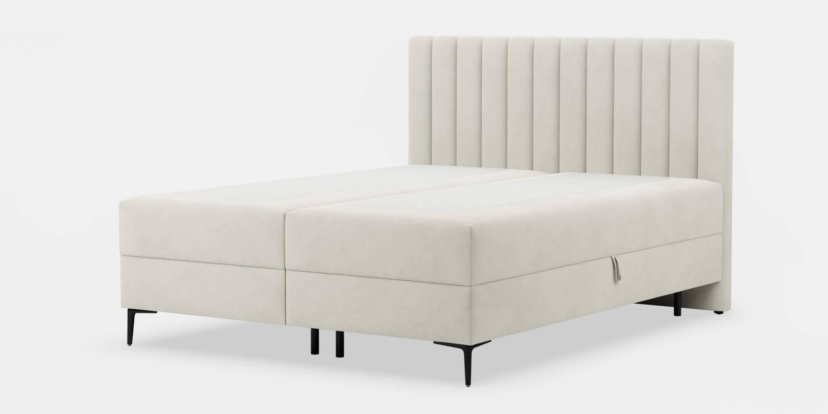 by fonQ Pazara Boxspring met Opbergruimte 160 x 200 cm - Crème / Zwart