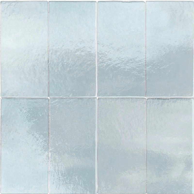 ZELLIGE BLEU - Crédence cuisine Fond de hotte ALU L60xH70cm Bleu Carreaux Vintage