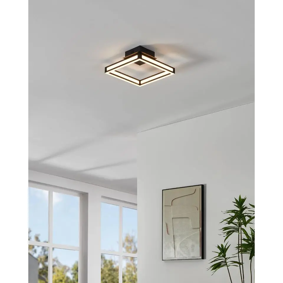 EGLO Altaflor Plafonni&egrave;re - LED - 31.5 cm - Zwart/Wit