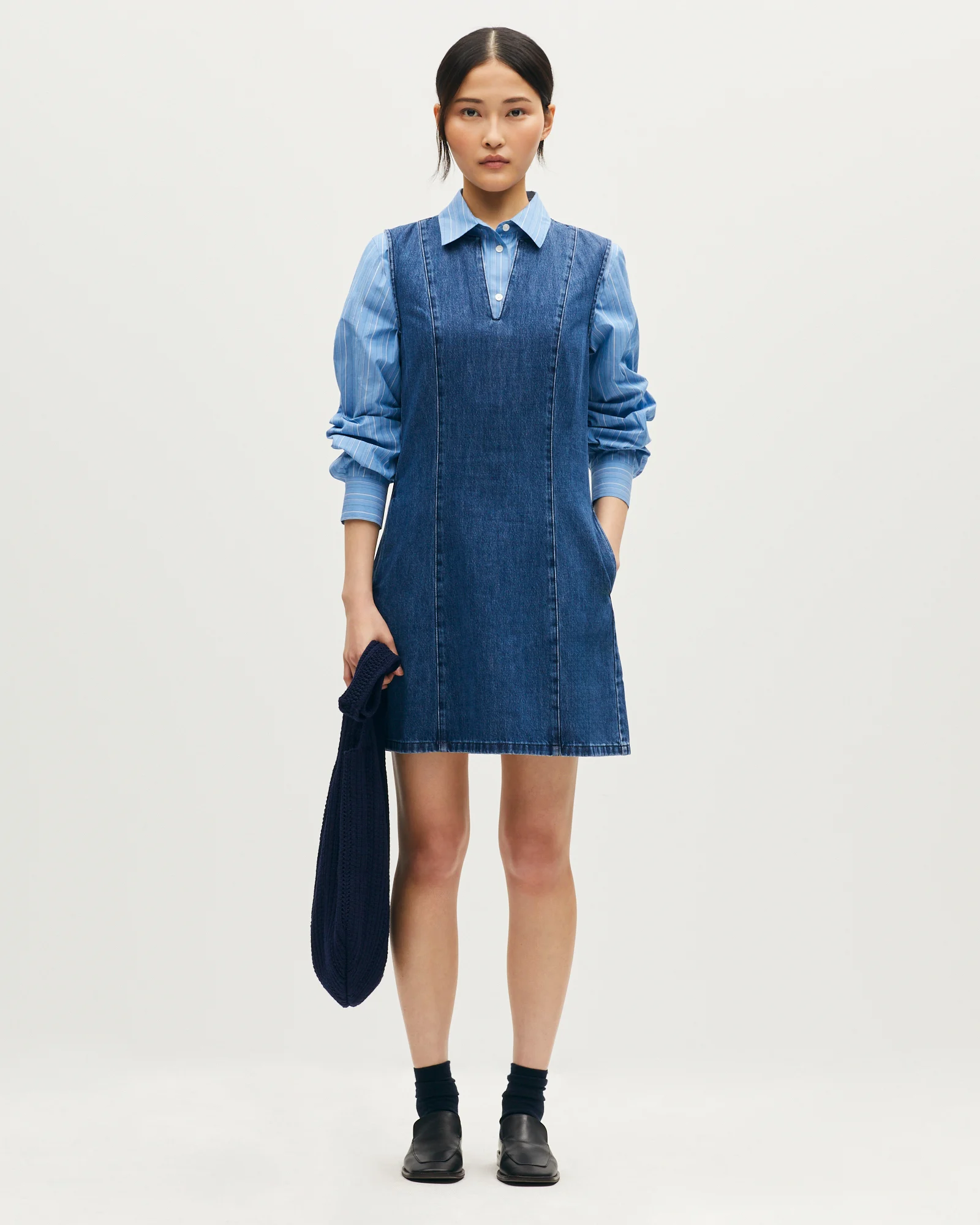 Robe courte en denim