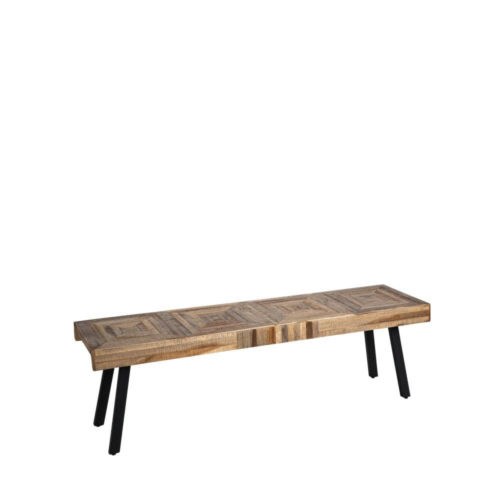 PAMENANG - Banc en métal et teck recyclé L150cm bois