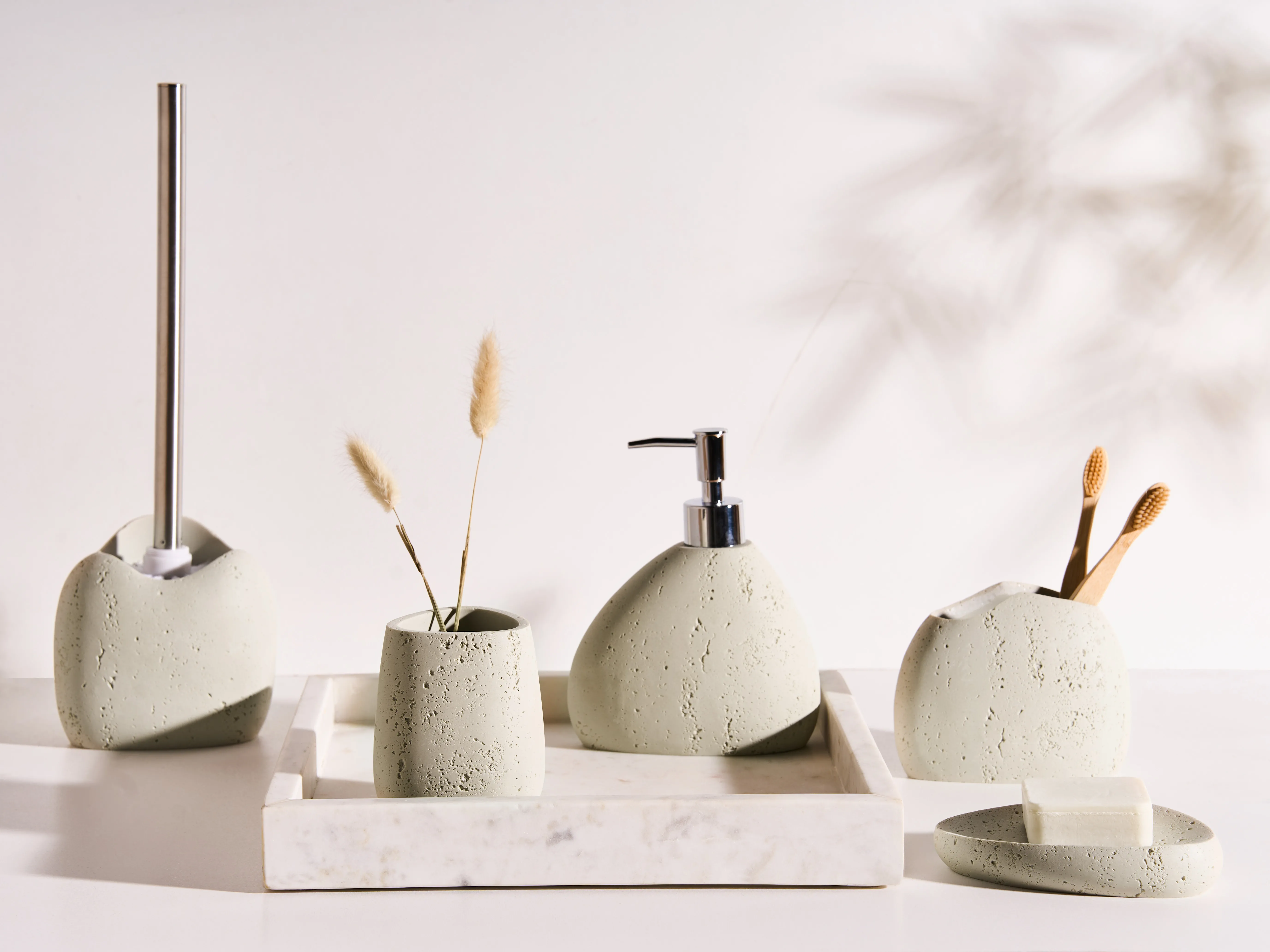 5-Piece Bathroom Accessories Set COATA Light Beige