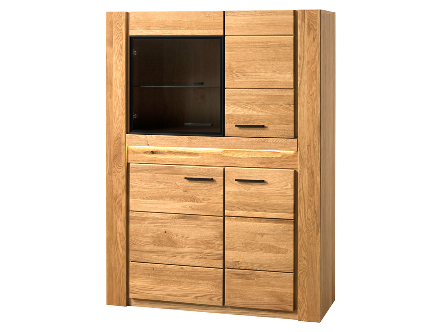 Witryna Velvet-15 110 cm z 4 drzwiami niska dąb natura