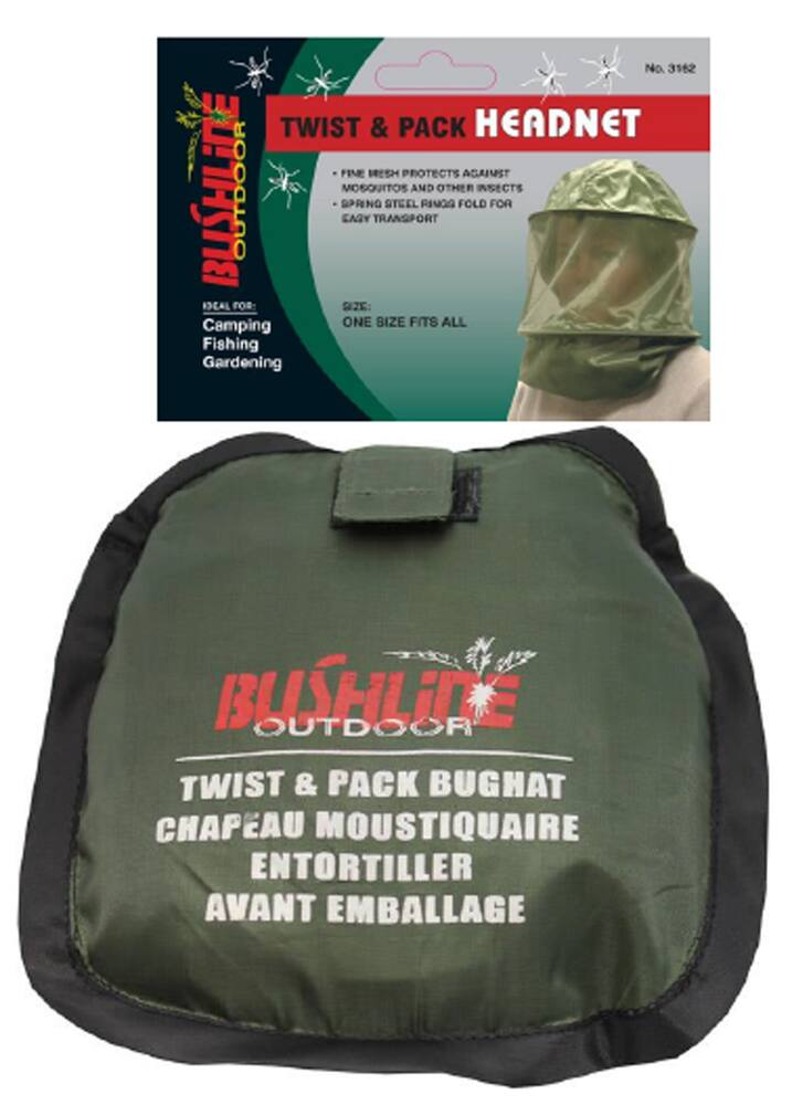 Bushline Adult Bug-Resitant Fine Mesh Fold-up Head Net for Camping/Fishing/Hiking