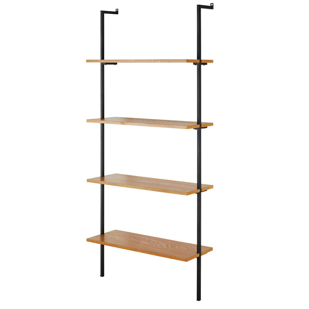 Portobello - Etagère murale vintage en métal noir