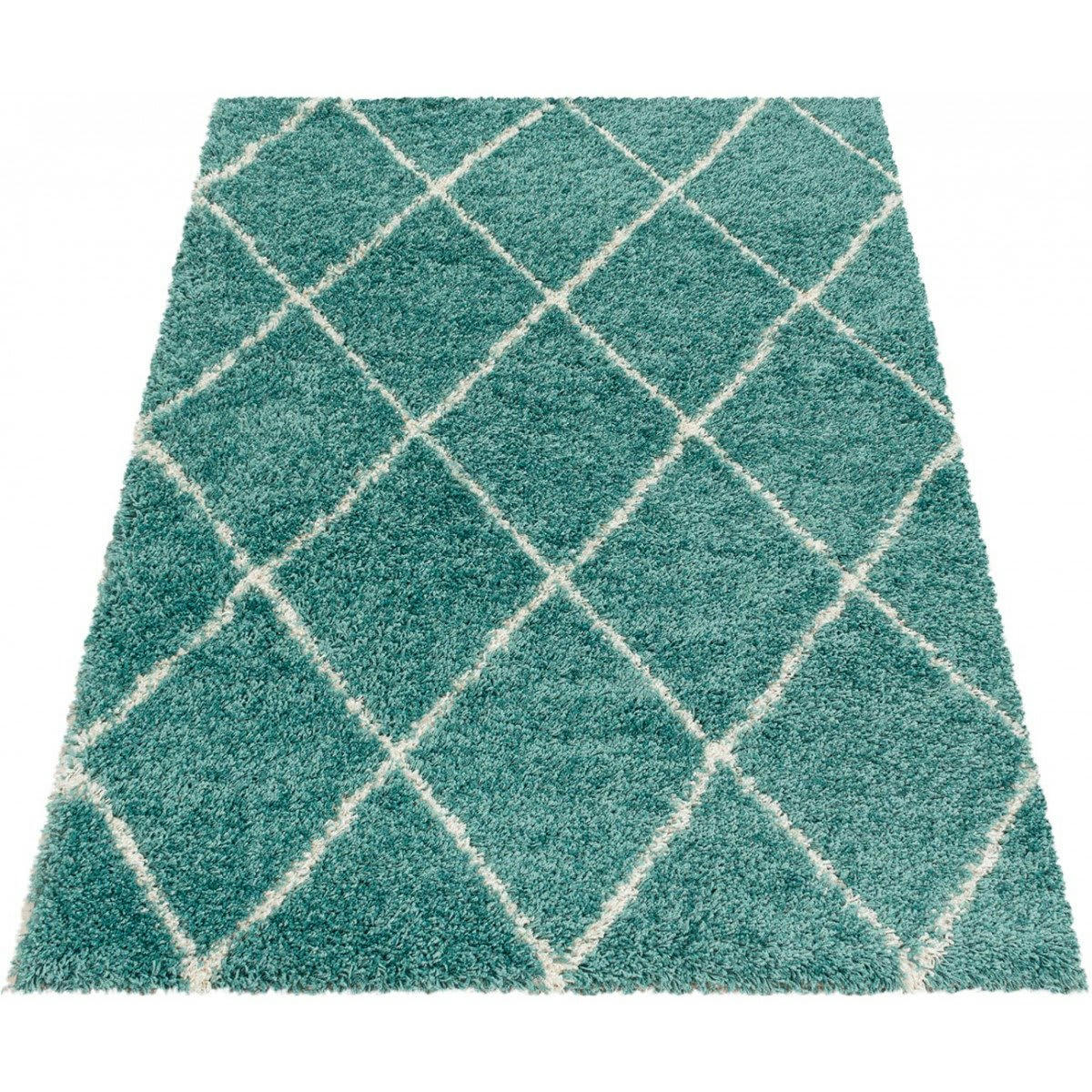 CHANTECLER - Tapis géométrique scandinave en polypropylène bleu 200x290