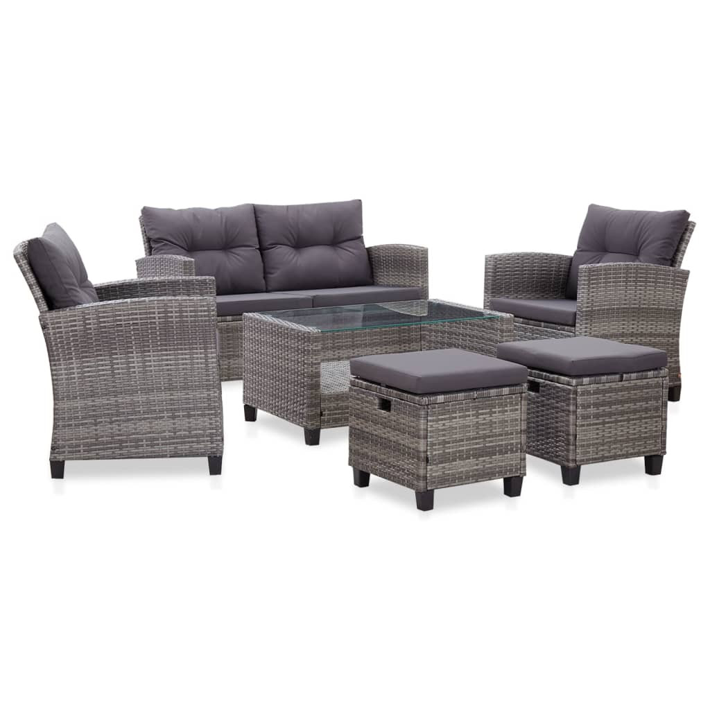 Sofa ogrodowa Szary Tkanina vidaXL