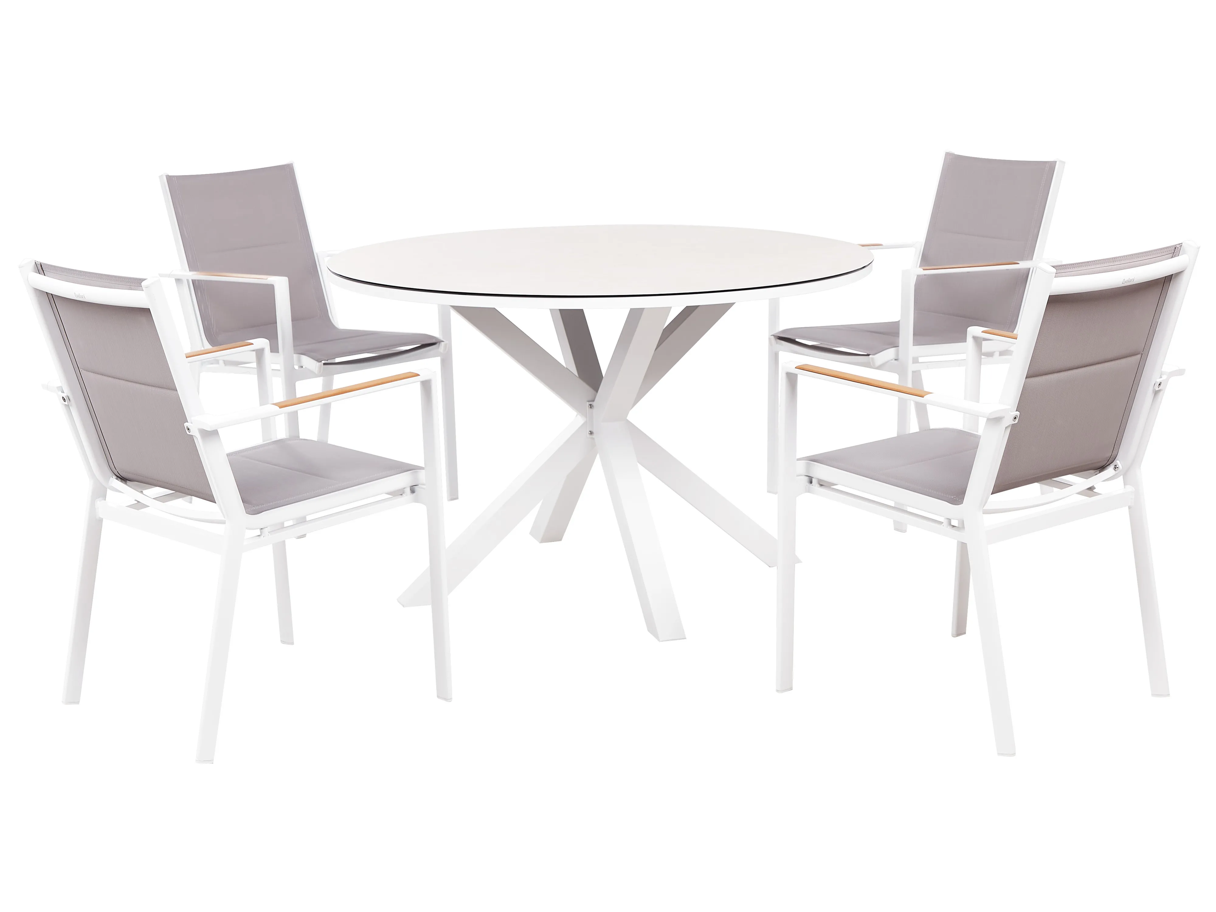 Garden Dining Set 4 Seater MALETTO/BUSSETO Metal Grey