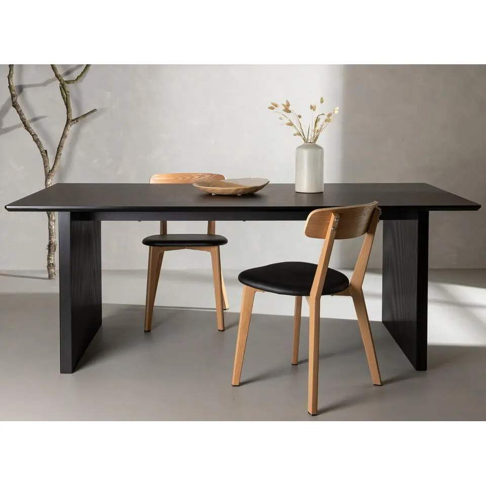 Eettafel Zwart Hout - 200x100x75cm - Vail