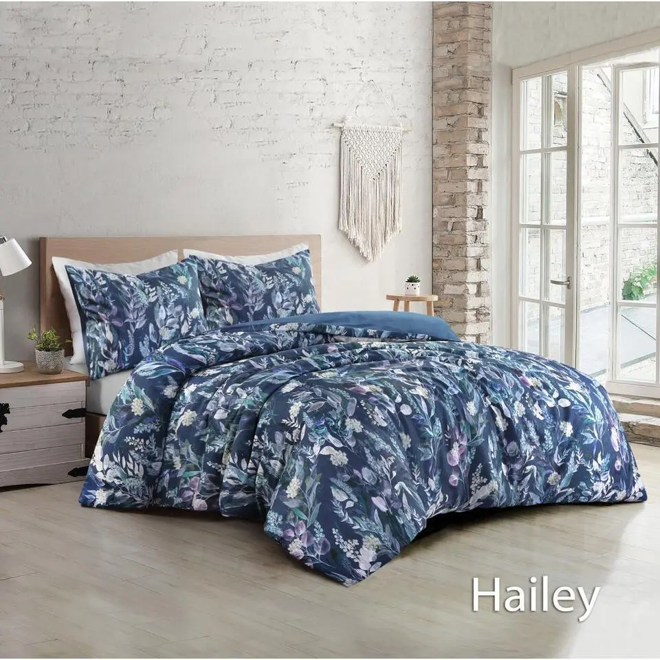 Papillon Hailey Dekbedovertrek - Eenpersoons - 140x200/220 cm - Blauw