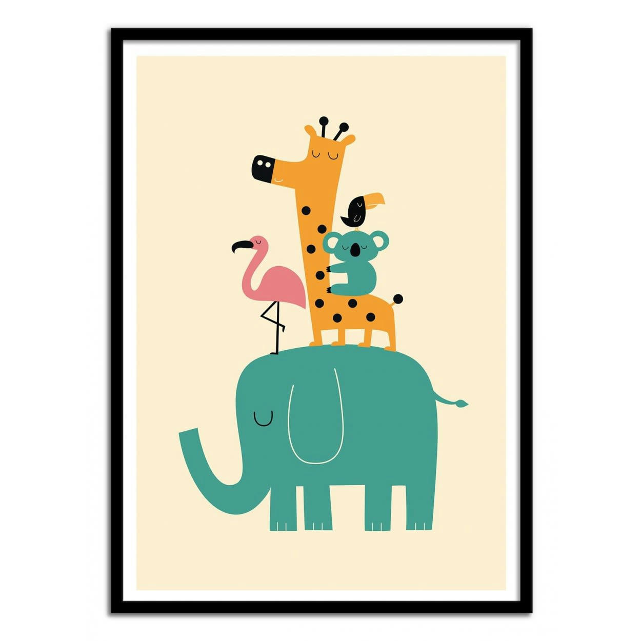 ANDY WESTFACE - MOVING ON -  Affiche d'art avec Cadre bois noir - 50 x 70 cm