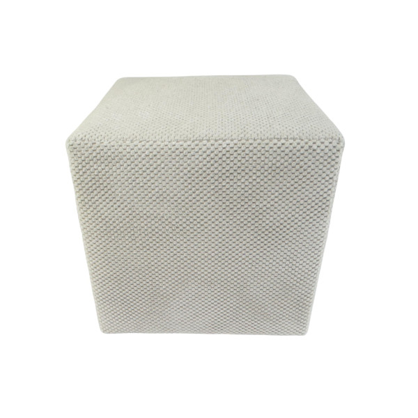 Pufa ZEFIR DOT welurowa 40x40 cm kwadratowa miękka salon jasno beżowa