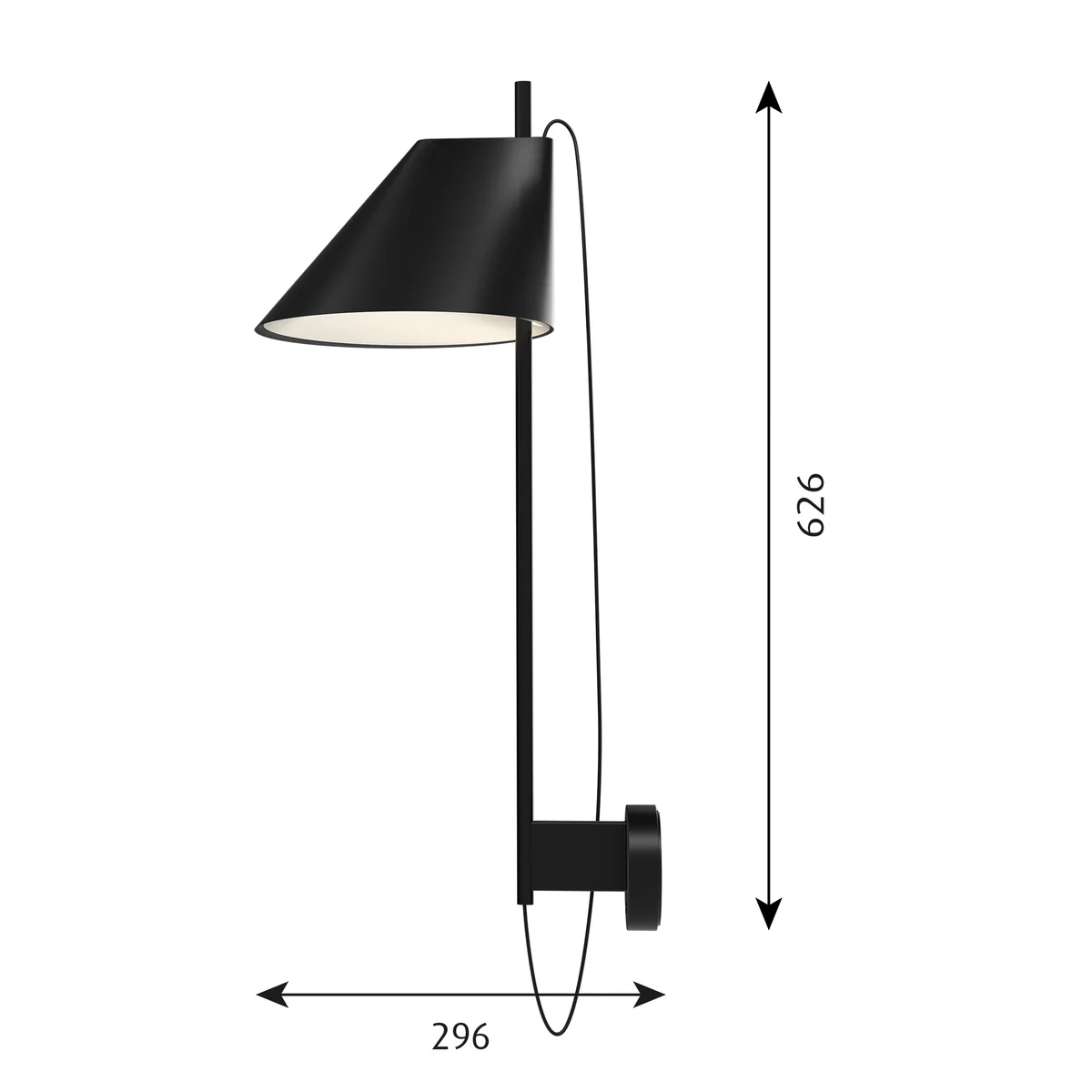 Louis Poulsen - Yuh Wandleuchte LED, schwarz