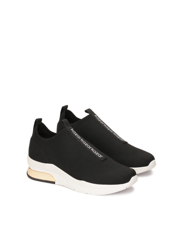 Black sneakers with elastic slip-on upper