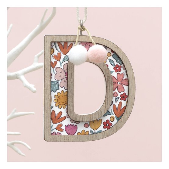 Hanging Wooden Letter D 7.5cm