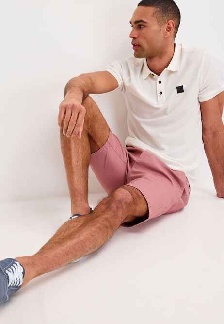 Mens Pink Cotton Rich Chino Shorts
