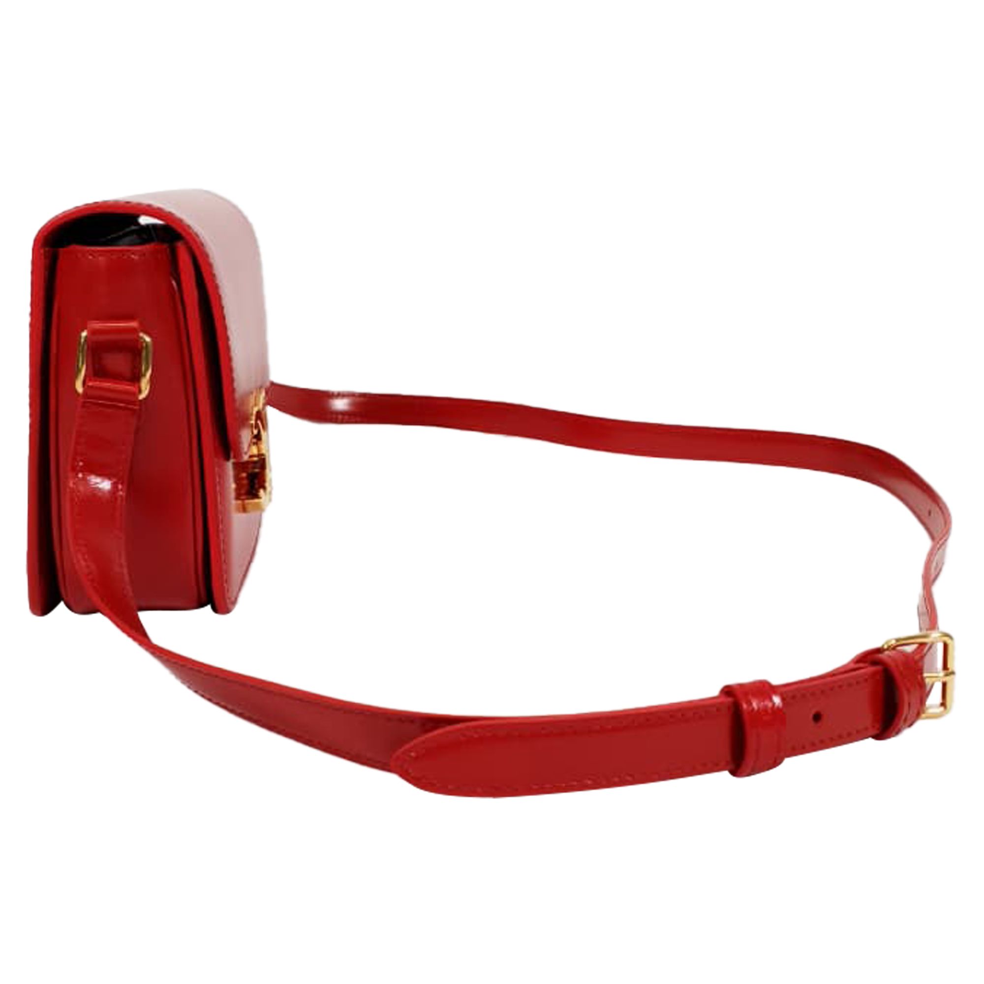 Celine Preloved Classique Triomphe Bag in Red Leather