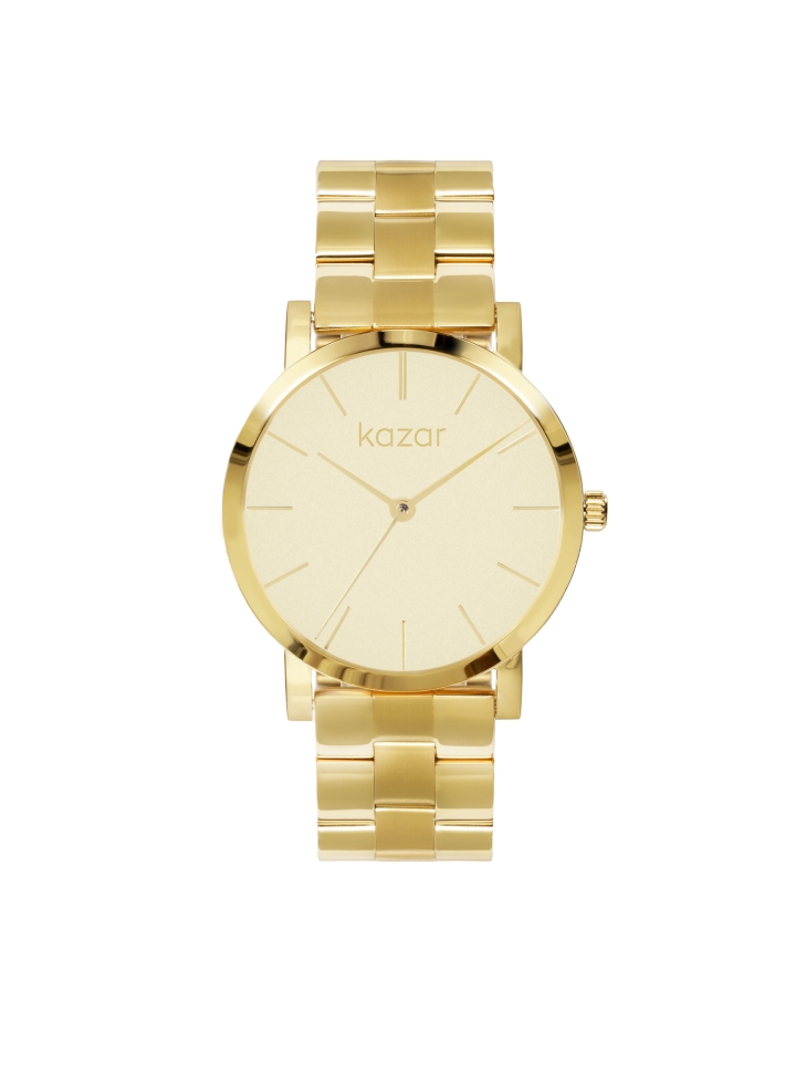 Minimalist gold watch with bracelet