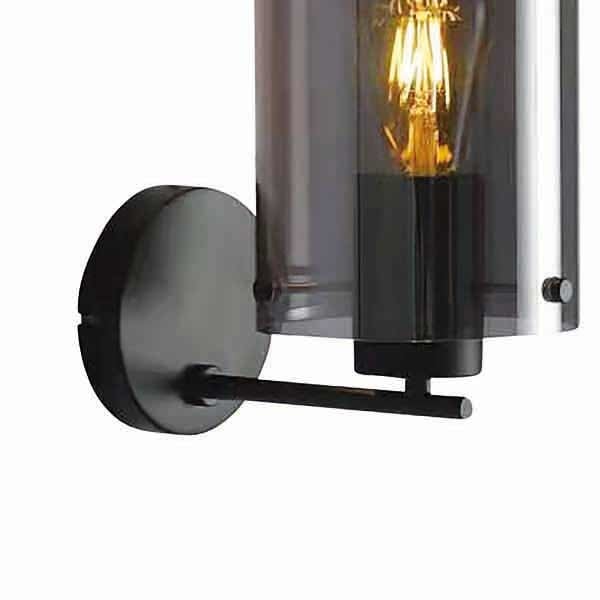 Freelight Freelight Wandlamp Ventotto Zwart & Smoke Glas 33cm