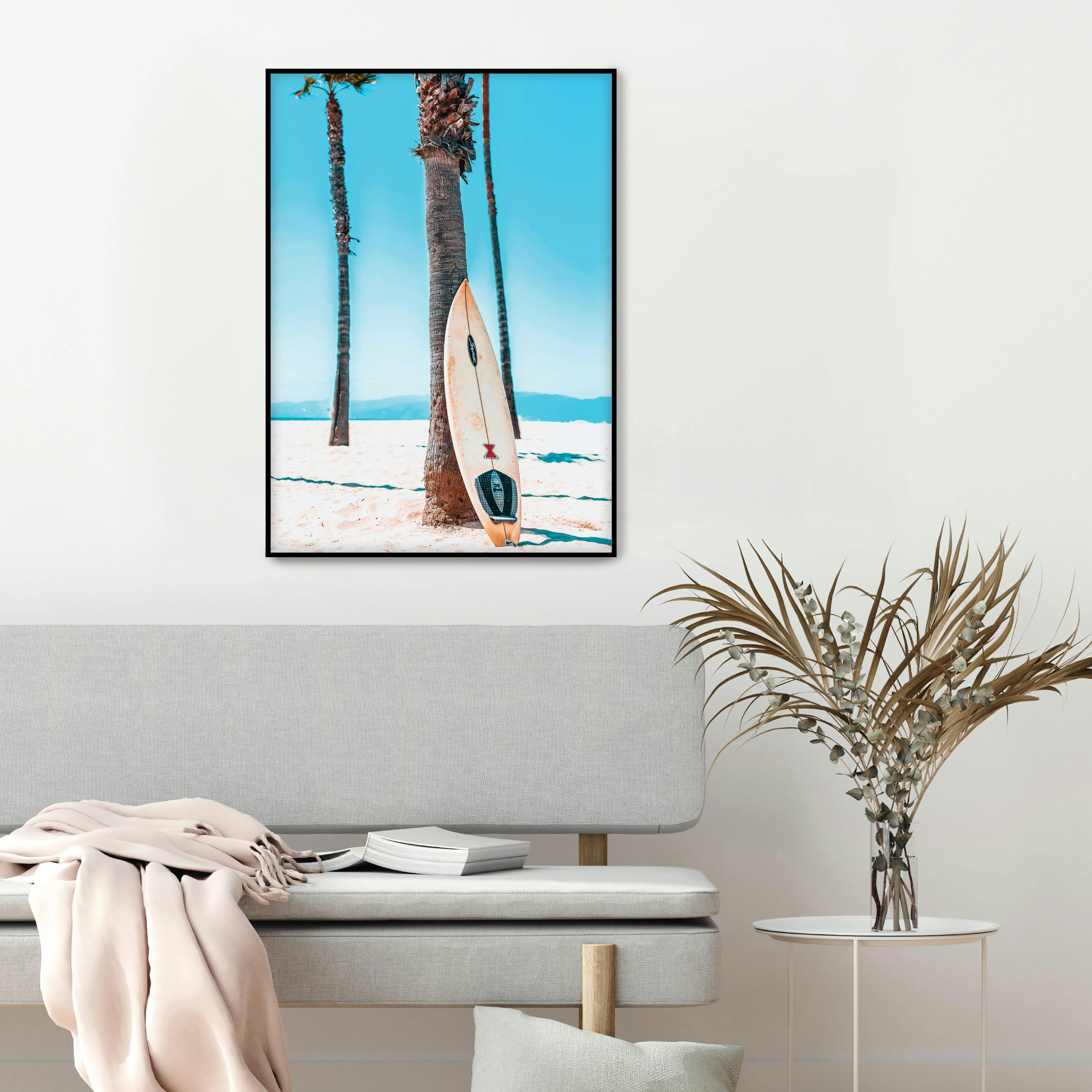 PLAYA - Affiche avec cadre noir - Table usée - 30x40