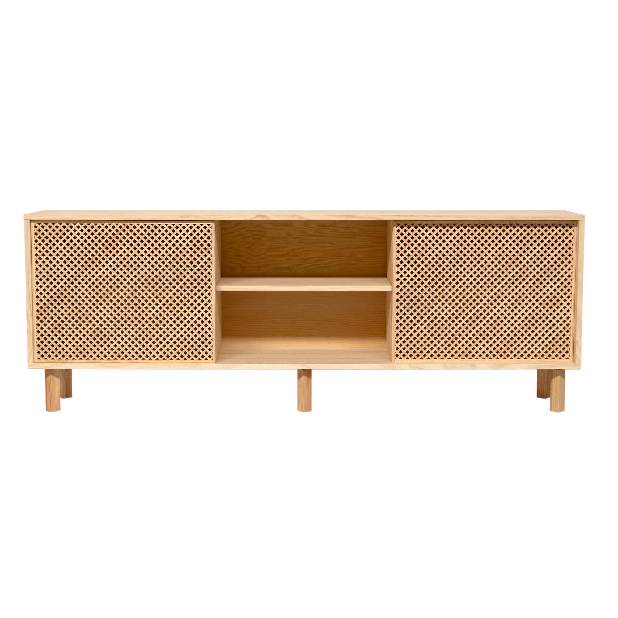 ALTEA - Buffet 2 portes en bois massif naturel - 180 cm