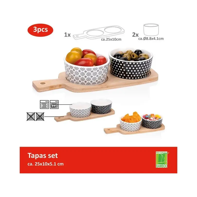 Schale 3-teilig Snackschale