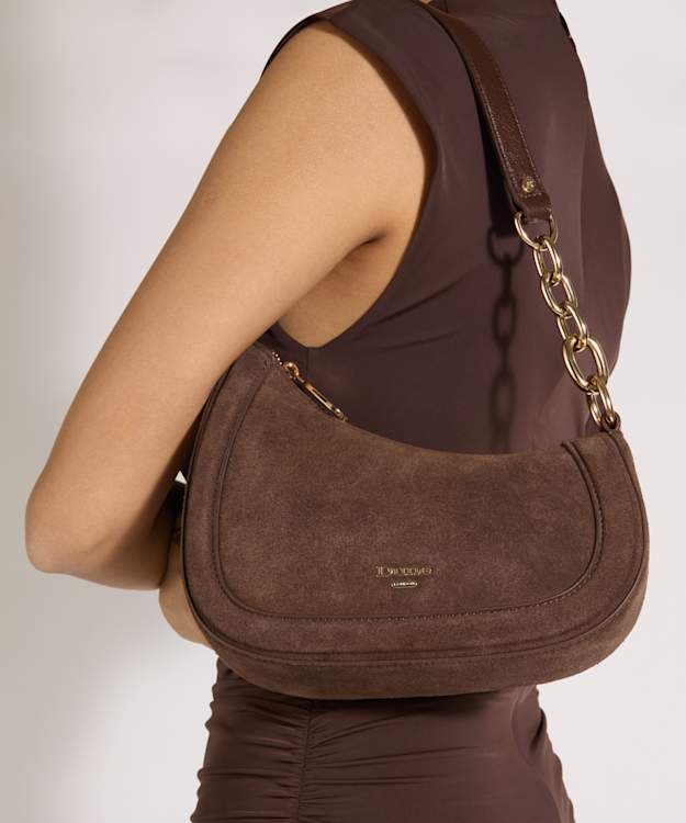 Direction Brown - Chain Detail Shoulder Bag