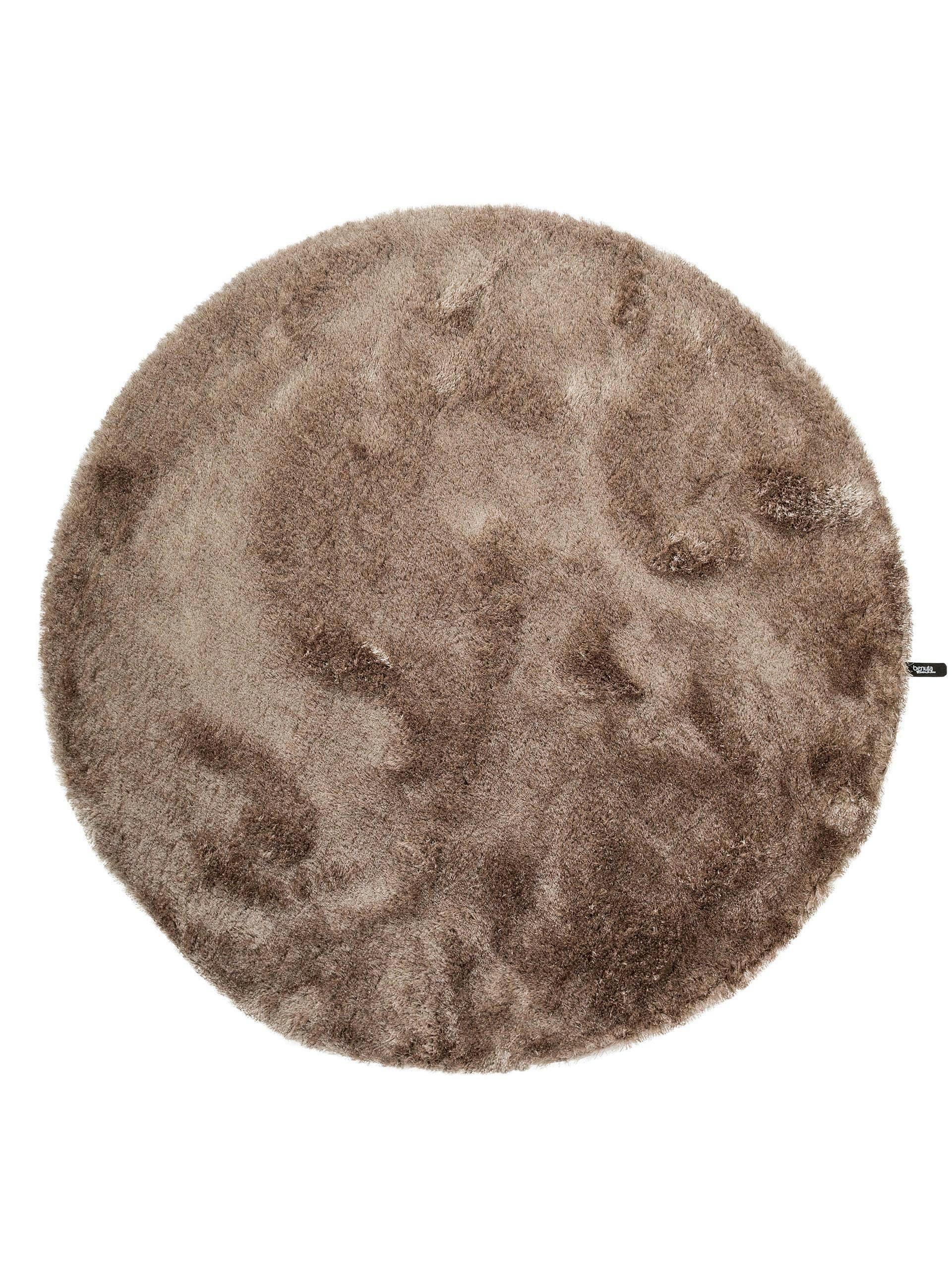 WHISPER - Tapis à poils longs marron clair D 160 rond