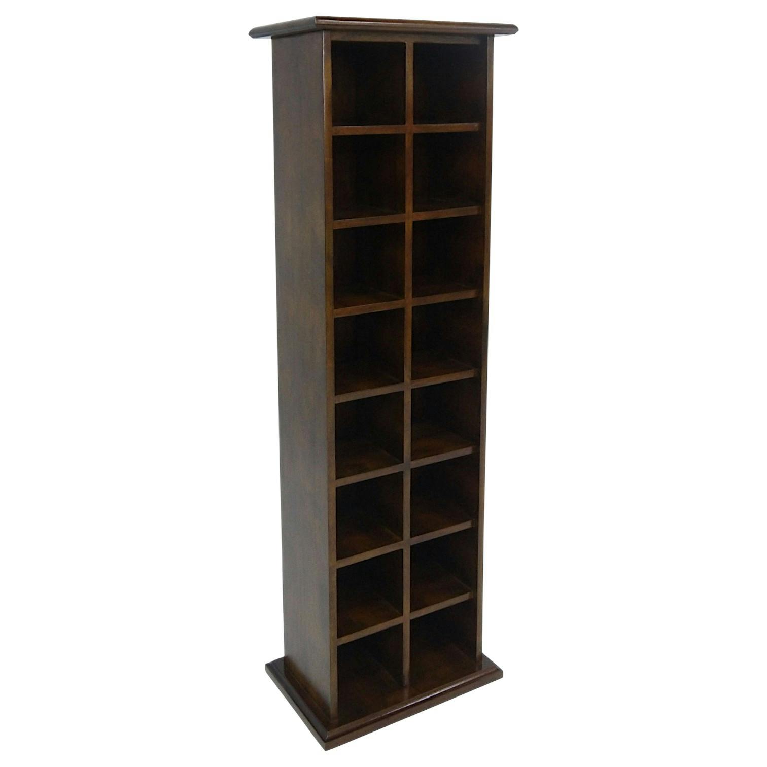 Colonne double range CD 7 étages hévéa 40x24x138cm TRADITION