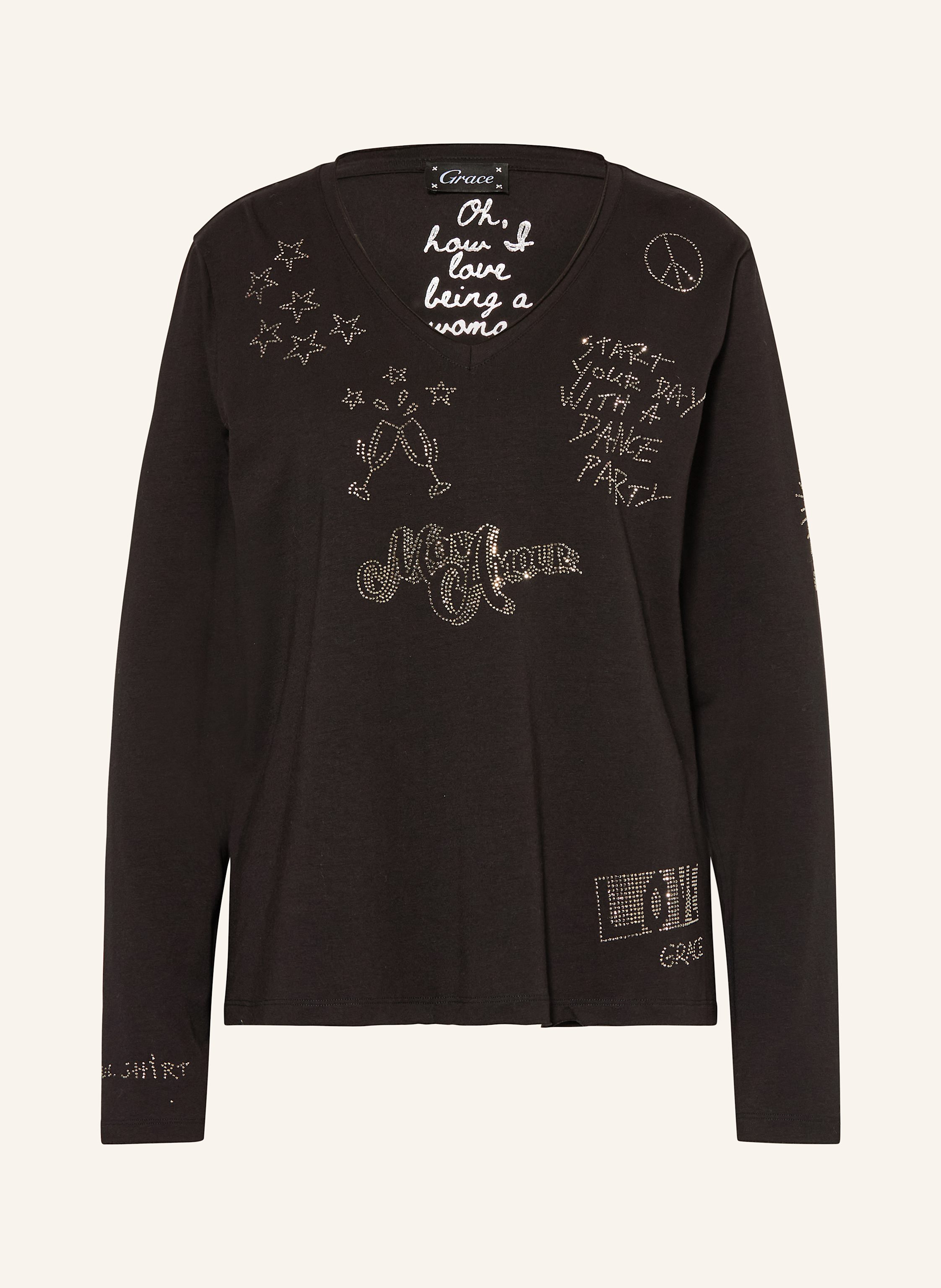 Grace Longsleeve mit Schmucksteinen