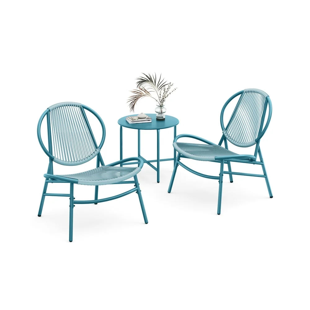 Ensemble salon de jardin 1 table 2 chaises