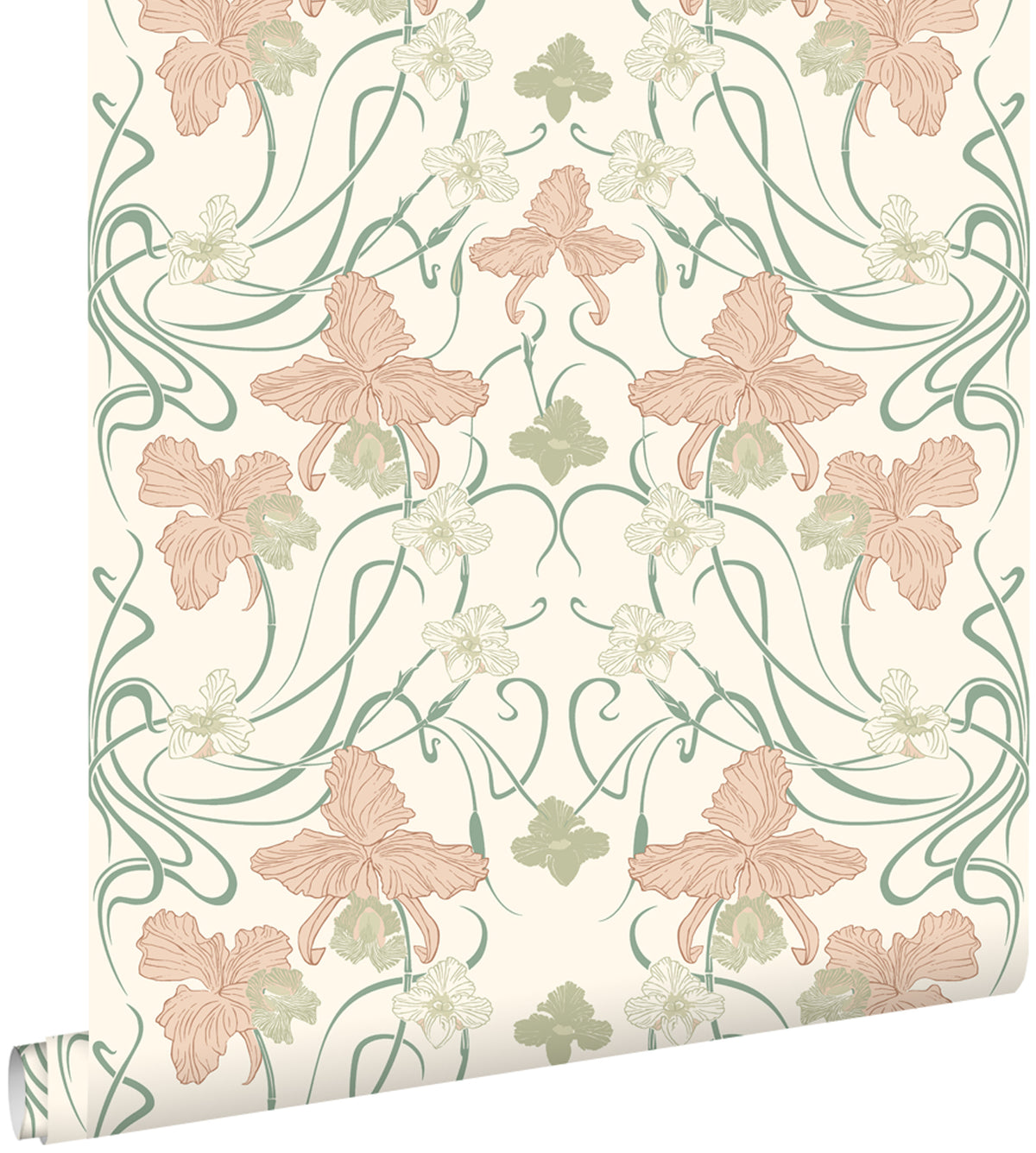 ESTAhome behang vintage bloemen in art nouveau stijl wit 53 cm x 10.05 m 139666