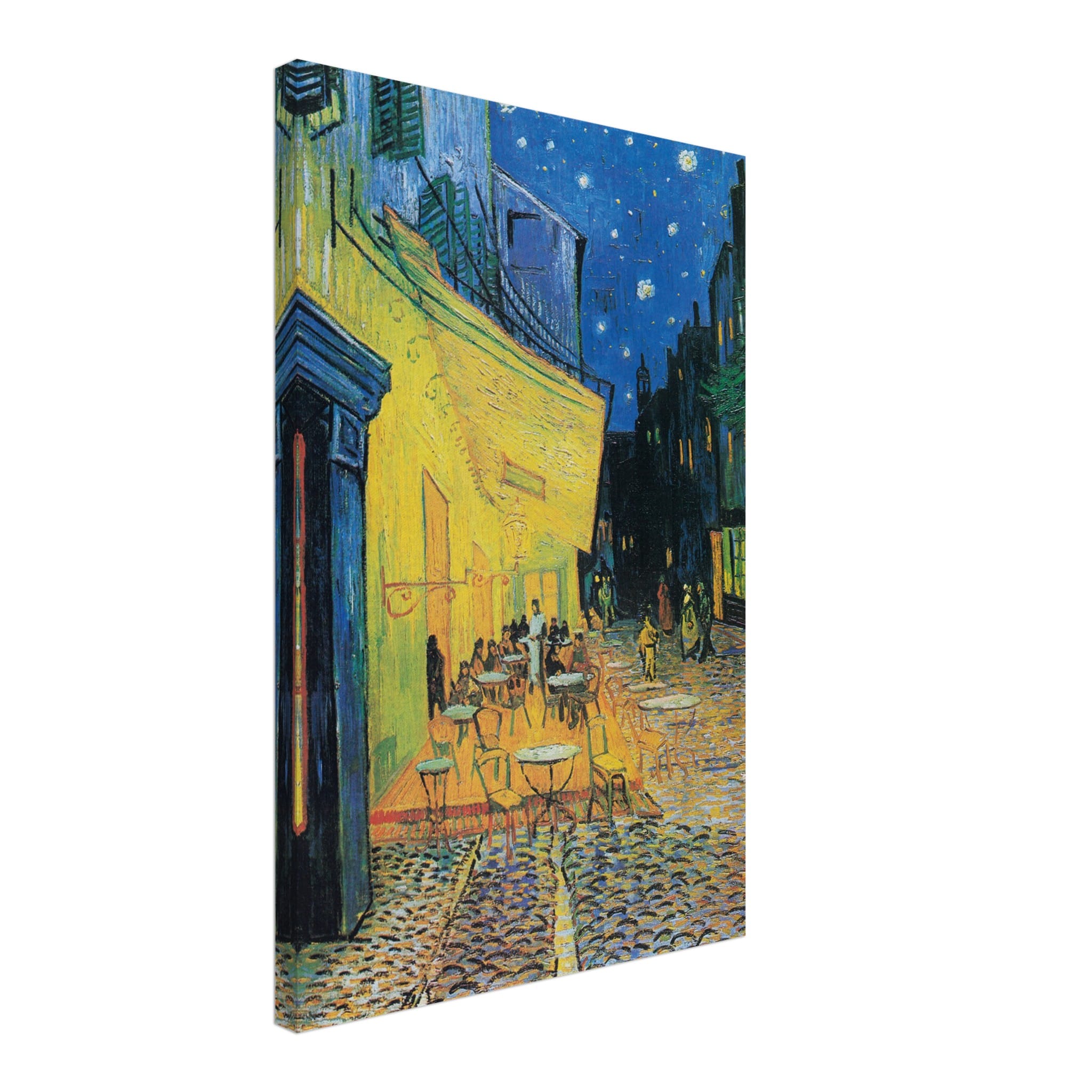 Artfulprints Canvas Vincent van Gogh – Caféterras bij nacht canvas - 40x60 cm - Geel