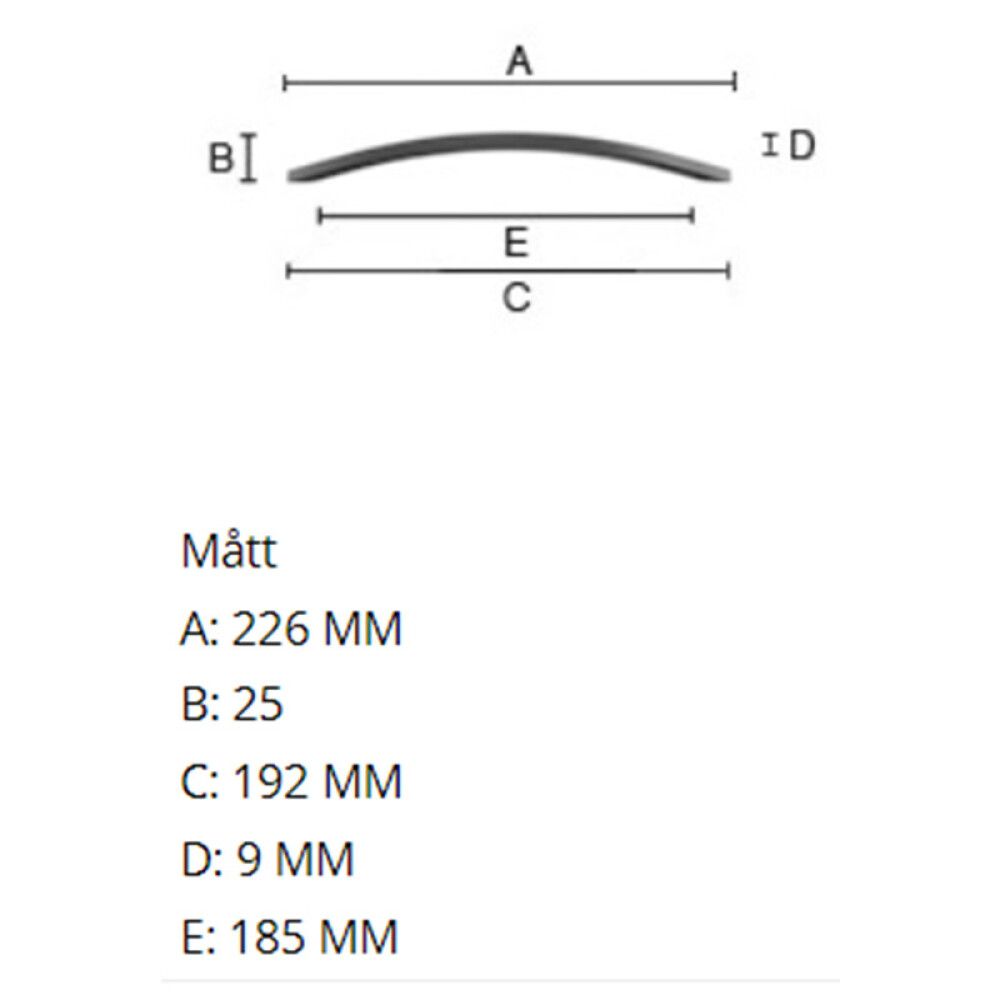 SKUFFEHÅNDTAK BESLAGSBODEN BB6283 192MM SVART