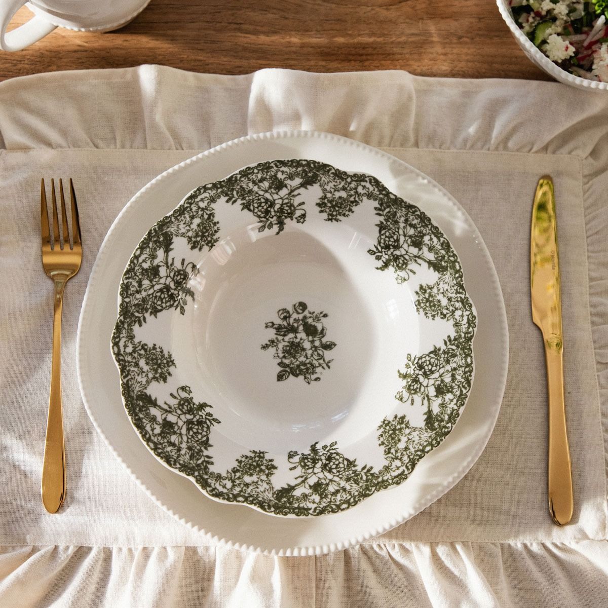 Talerz LOURRY głęboki zielony 22 cm