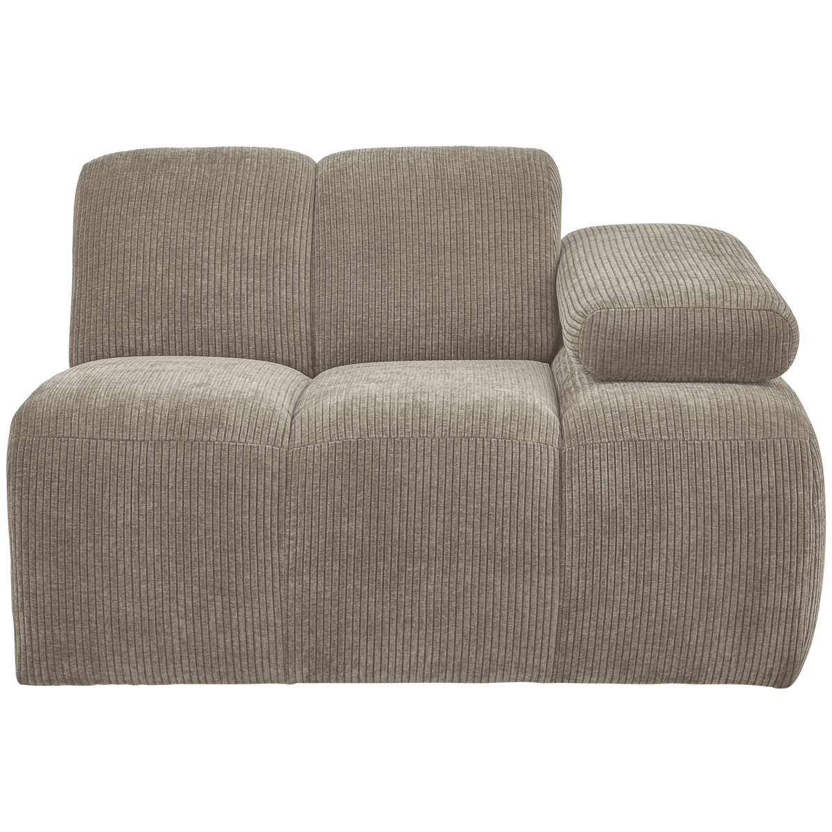 WOOOD 1-zits bank met arm rechts Mojo - Ribstof - Zand - 74x120x97