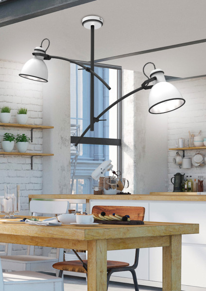 Lampa wisząca ZUMBA 2x60w e27 biały czarny