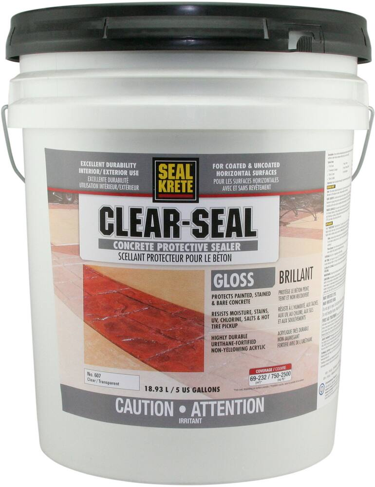 Seal-Krete Clear-Seal Concrete Protective Waterproof Sealer, Gloss, 18.93-L