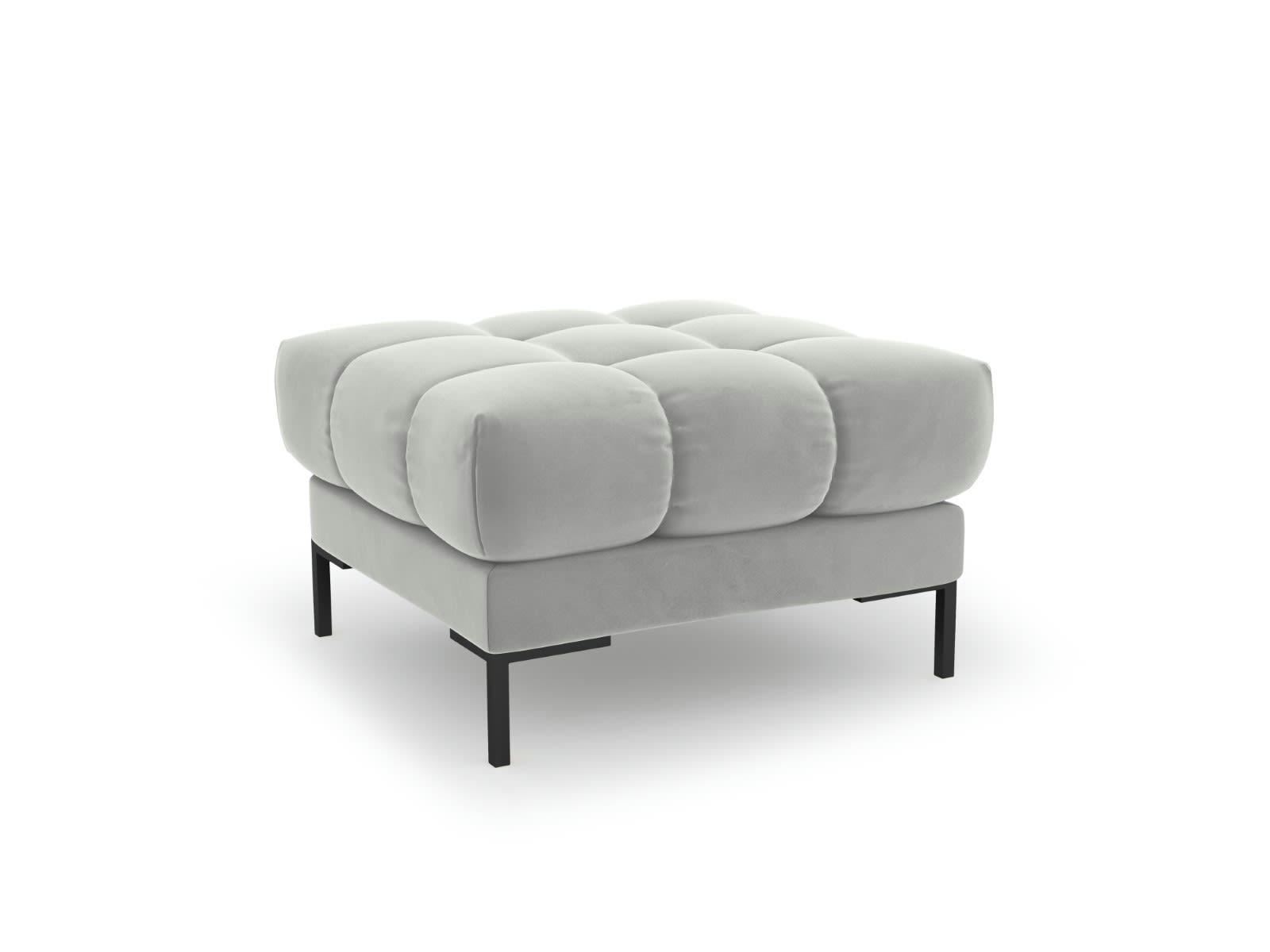 MAMAIA - Pouf 1 place en tissu velours argent