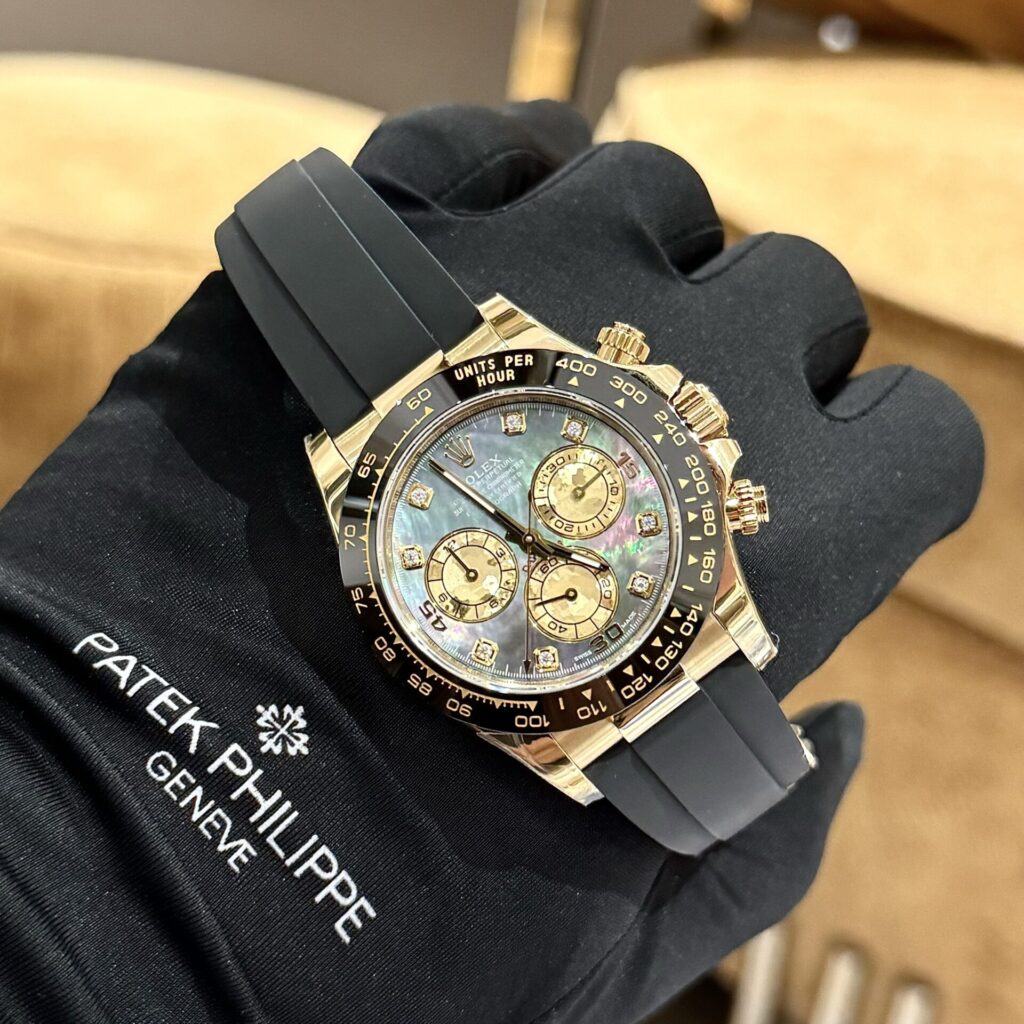 Rolex Daytona YG Plated Dark MOP Dial With Diamonds 40mm Oyster Super Clone