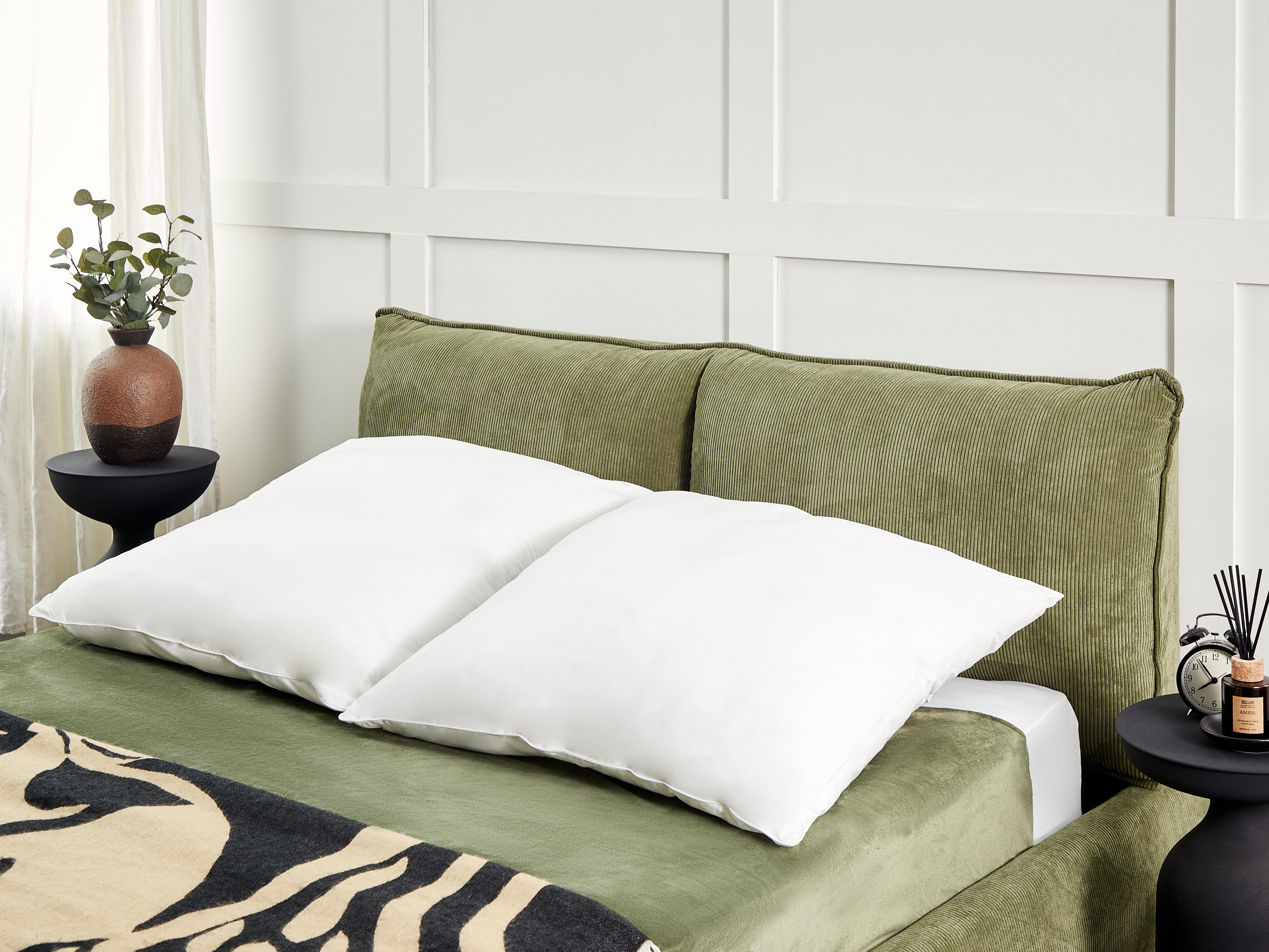 Set of 2 Bed Pillows TRIGLAV Low Polyester 80 x 80 cm White
