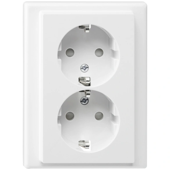 Doppelsteckdose »System M«, polarweiß, Kunststoff/Metall, 250V