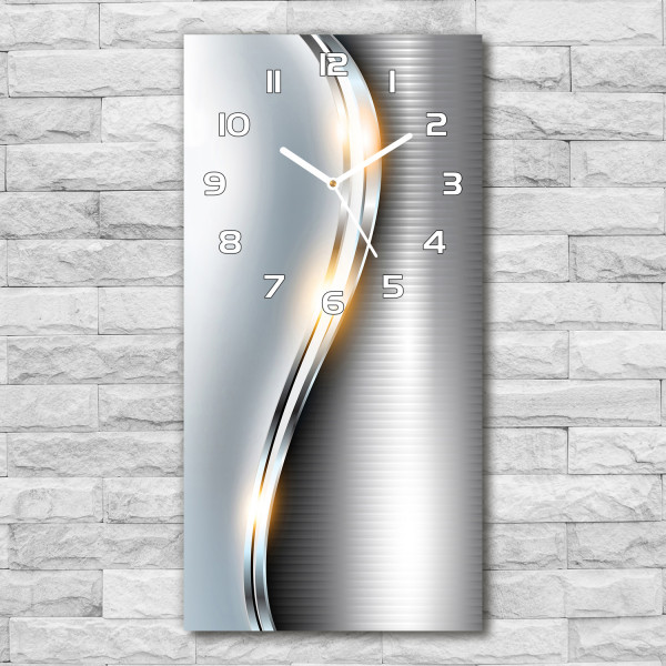 Cichy Zegar Dekoracyjny na Ścianę Metalowa Abstrakcja 30x60