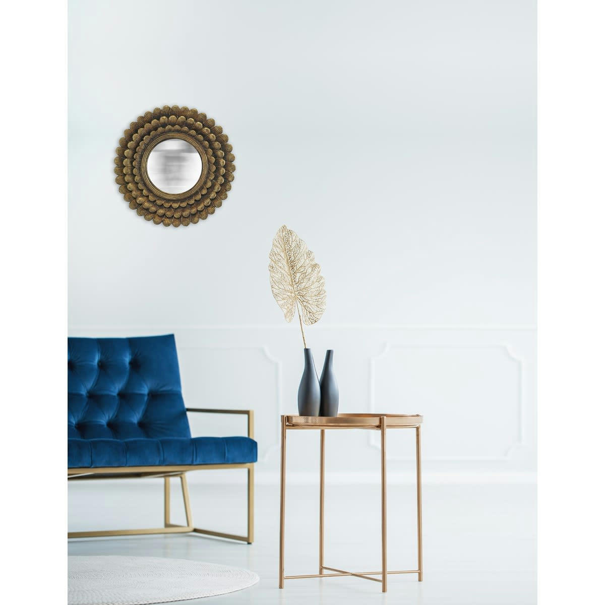 SOFIA - Miroir soleil D28 cm or